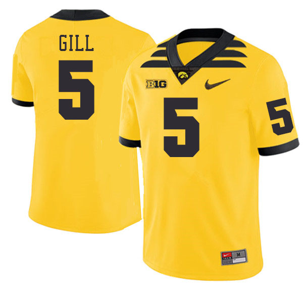 Men #5 Jacob Gill Iowa Hawkeyes College Football Jerseys Stitched-Gold